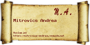 Mitrovics Andrea névjegykártya